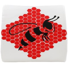 Bee Logo Honeycomb Red Wasp Honey Seat Cushion by Amaryn4rt