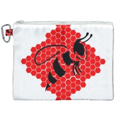 Bee Logo Honeycomb Red Wasp Honey Canvas Cosmetic Bag (xxl) by Amaryn4rt