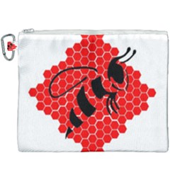 Bee Logo Honeycomb Red Wasp Honey Canvas Cosmetic Bag (xxxl) by Amaryn4rt