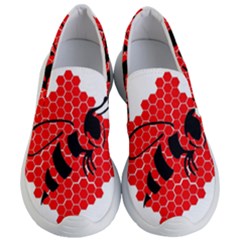 Bee Logo Honeycomb Red Wasp Honey Women s Lightweight Slip Ons by Amaryn4rt