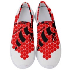 Bee Logo Honeycomb Red Wasp Honey Men s Slip On Sneakers by Amaryn4rt