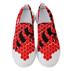 Bee Logo Honeycomb Red Wasp Honey Women s Slip On Sneakers by Amaryn4rt