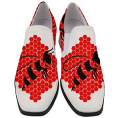 Bee Logo Honeycomb Red Wasp Honey Women Slip On Heel Loafers by Amaryn4rt