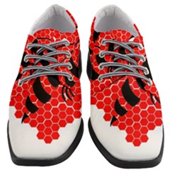 Bee Logo Honeycomb Red Wasp Honey Women Heeled Oxford Shoes by Amaryn4rt