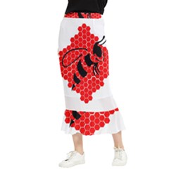 Bee Logo Honeycomb Red Wasp Honey Maxi Fishtail Chiffon Skirt