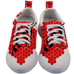 Bee Logo Honeycomb Red Wasp Honey Kids Athletic Shoes by Amaryn4rt