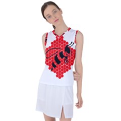 Bee Logo Honeycomb Red Wasp Honey Women s Sleeveless Sports Top by Amaryn4rt