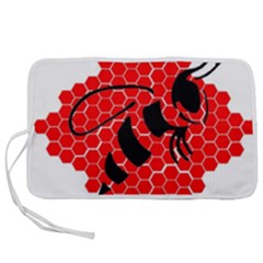 Bee Logo Honeycomb Red Wasp Honey Pen Storage Case (m) by Amaryn4rt