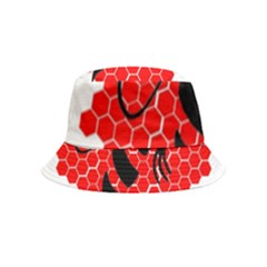 Bee Logo Honeycomb Red Wasp Honey Bucket Hat (kids) by Amaryn4rt