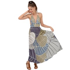 Ackground Leaves Desktop Backless Maxi Beach Dress by Amaryn4rt