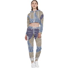 Ackground Leaves Desktop Cropped Zip Up Lounge Set by Amaryn4rt