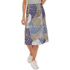 Ackground Leaves Desktop Midi Panel Skirt by Amaryn4rt