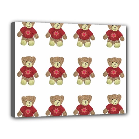 Bear Plush Toys Teddy Bear Canvas 14  X 11  (stretched) by Amaryn4rt