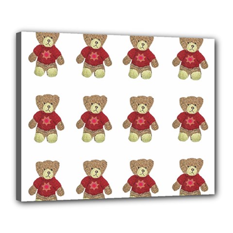 Bear Plush Toys Teddy Bear Canvas 20  X 16  (stretched) by Amaryn4rt