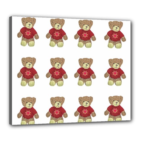 Bear Plush Toys Teddy Bear Canvas 24  X 20  (stretched) by Amaryn4rt