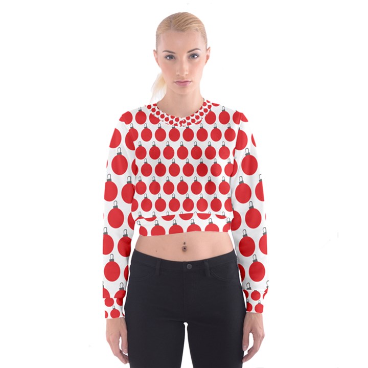 Christmas Baubles Bauble Holidays Cropped Sweatshirt