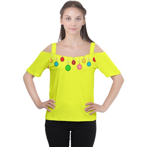 Christmas,bowls,garland,decoration Cutout Shoulder T-shirt by Amaryn4rt