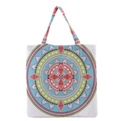 Drawing Mandala Art Grocery Tote Bag by Amaryn4rt