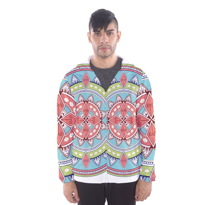 Drawing Mandala Art Men s Hooded Windbreaker