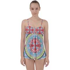 Drawing Mandala Art Babydoll Tankini Top by Amaryn4rt