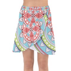 Drawing Mandala Art Wrap Front Skirt by Amaryn4rt