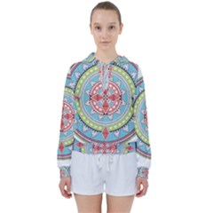 Drawing Mandala Art Women s Tie Up Sweat