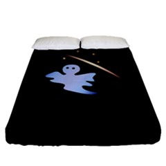 Ghost Night Night Sky Small Sweet Fitted Sheet (queen Size) by Amaryn4rt