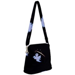 Ghost Night Night Sky Small Sweet Zipper Messenger Bag by Amaryn4rt