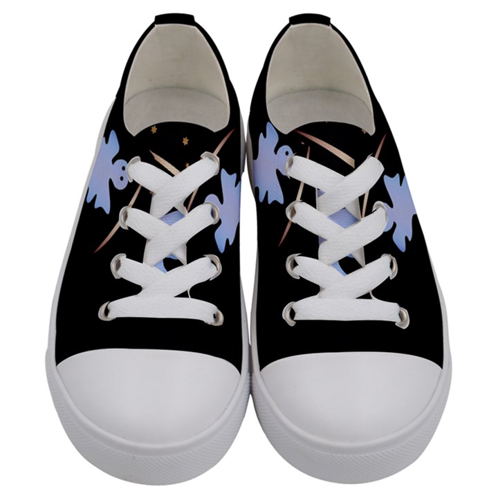 Ghost Night Night Sky Small Sweet Kids  Low Top Canvas Sneakers