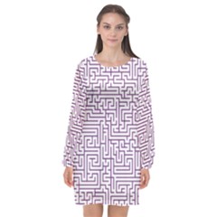 Maze Lost Confusing Puzzle Long Sleeve Chiffon Shift Dress  by Amaryn4rt