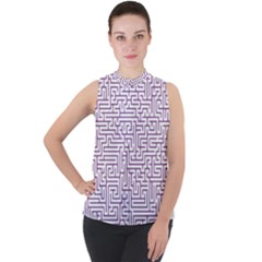 Maze Lost Confusing Puzzle Mock Neck Chiffon Sleeveless Top by Amaryn4rt