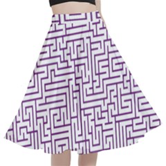 Maze Lost Confusing Puzzle A-line Full Circle Midi Skirt With Pocket by Amaryn4rt