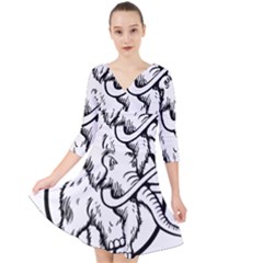 Mammoth Elephant Strong Quarter Sleeve Front Wrap Dress by Amaryn4rt