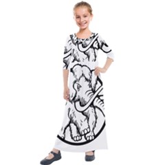 Mammoth Elephant Strong Kids  Quarter Sleeve Maxi Dress by Amaryn4rt