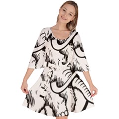 Mammoth Elephant Strong Velour Kimono Dress by Amaryn4rt