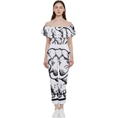 Mammoth Elephant Strong Bardot Ruffle Jumpsuit by Amaryn4rt