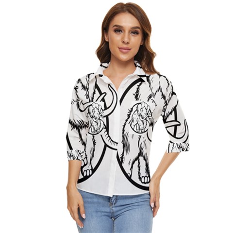 Mammoth Elephant Strong Women s Quarter Sleeve Pocket Shirt by Amaryn4rt