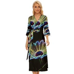 Flower Pattern Design Abstract Background Midsummer Wrap Dress