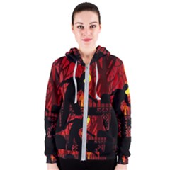 Horror Zombie Ghosts Creepy Women s Zipper Hoodie by Amaryn4rt