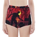 Horror Zombie Ghosts Creepy High-Waisted Bikini Bottoms View1