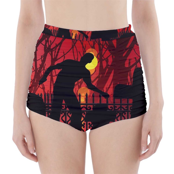 Horror Zombie Ghosts Creepy High-Waisted Bikini Bottoms