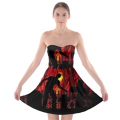 Horror Zombie Ghosts Creepy Strapless Bra Top Dress by Amaryn4rt