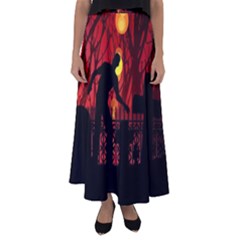 Horror Zombie Ghosts Creepy Flared Maxi Skirt by Amaryn4rt