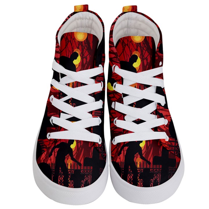 Horror Zombie Ghosts Creepy Kids  Hi-Top Skate Sneakers