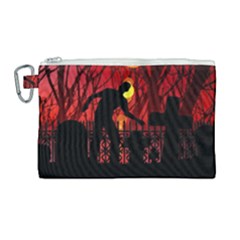 Horror Zombie Ghosts Creepy Canvas Cosmetic Bag (large) by Amaryn4rt