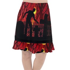 Horror Zombie Ghosts Creepy Fishtail Chiffon Skirt by Amaryn4rt