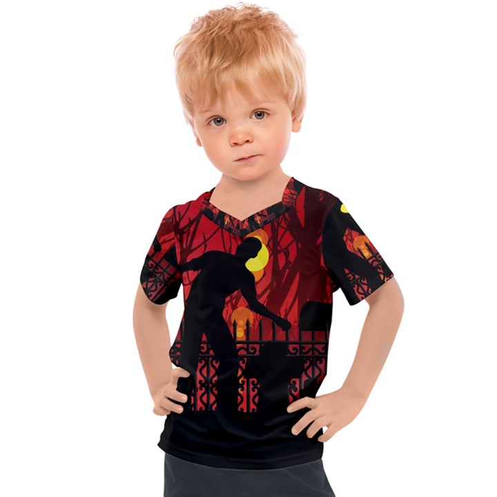 Horror Zombie Ghosts Creepy Kids  Sports T-Shirt