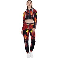 Horror Zombie Ghosts Creepy Cropped Zip Up Lounge Set by Amaryn4rt