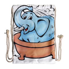 Elephant Bad Shower Drawstring Bag (large) by Amaryn4rt