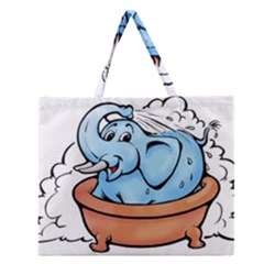 Elephant Bad Shower Zipper Large Tote Bag by Amaryn4rt